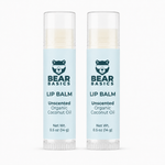 Bear Basics Coconut Oil Lip Balm 2-Pack - Unscented Organic Coconut Oil, 0.5 oz tubes