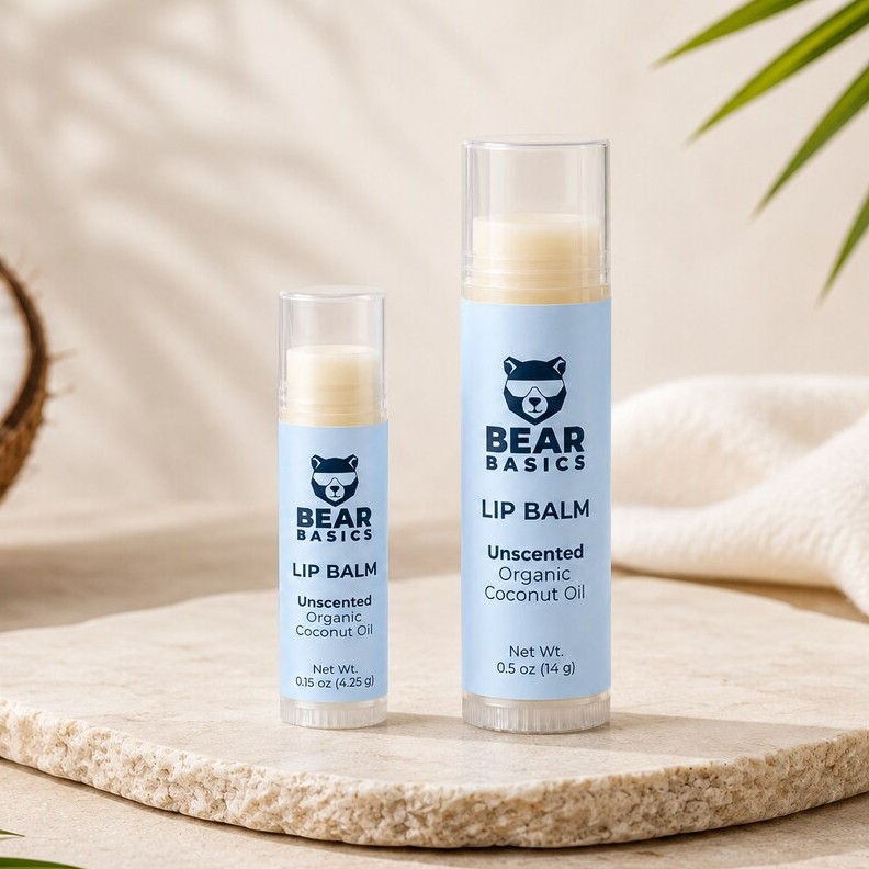 Bear Basics lip balm — four ingredients